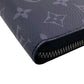 LOUIS VUITTON Long Wallet Purse M62295 leather black Zip Around Monogram Eclipse Zippy Wallet Horizontal mens(Unisex) Used Authentic