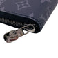 LOUIS VUITTON Long Wallet Purse M62295 leather black Zip Around Monogram Eclipse Zippy Wallet Horizontal mens(Unisex) Used Authentic
