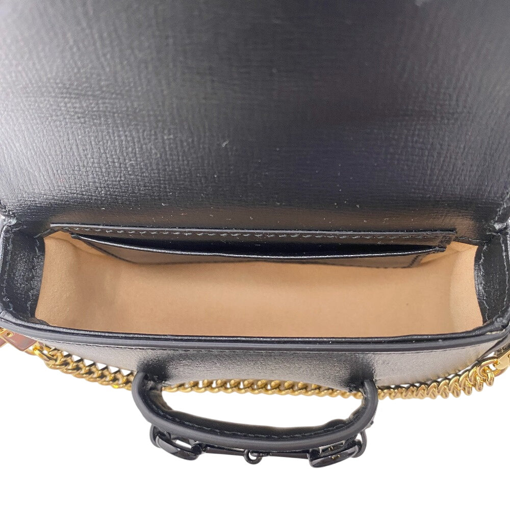 GUCCI Travel pouch 726863 leather black Mini Horsebit