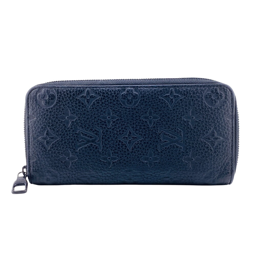LOUIS VUITTON Long Wallet Purse M69047 leather black Zip Around Monogram Ann Platt Zippy Wallet Vertical mens Used Authentic
