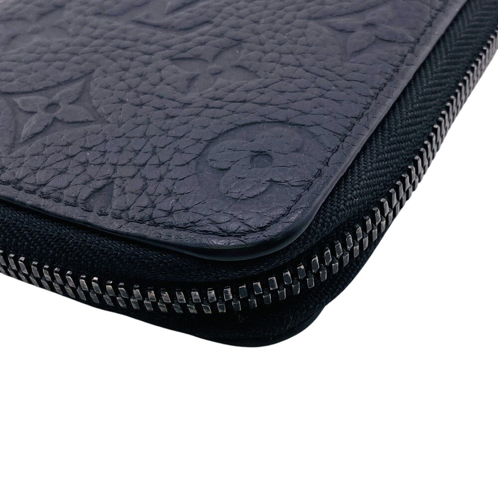 LOUIS VUITTON Long Wallet Purse M69047 leather black Zip Around Monogram Ann Platt Zippy Wallet Vertical mens Used Authentic