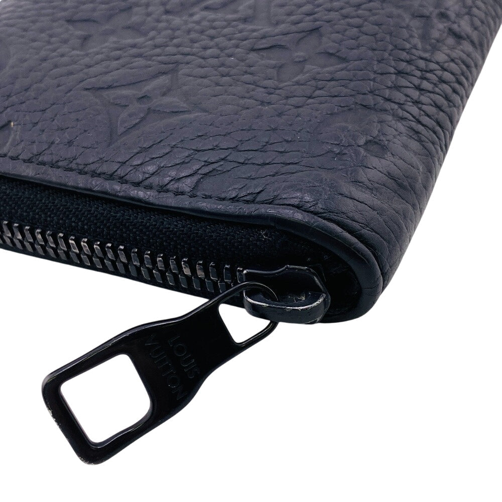 LOUIS VUITTON Long Wallet Purse M69047 leather black Zip Around Monogram Ann Platt Zippy Wallet Vertical mens Used Authentic