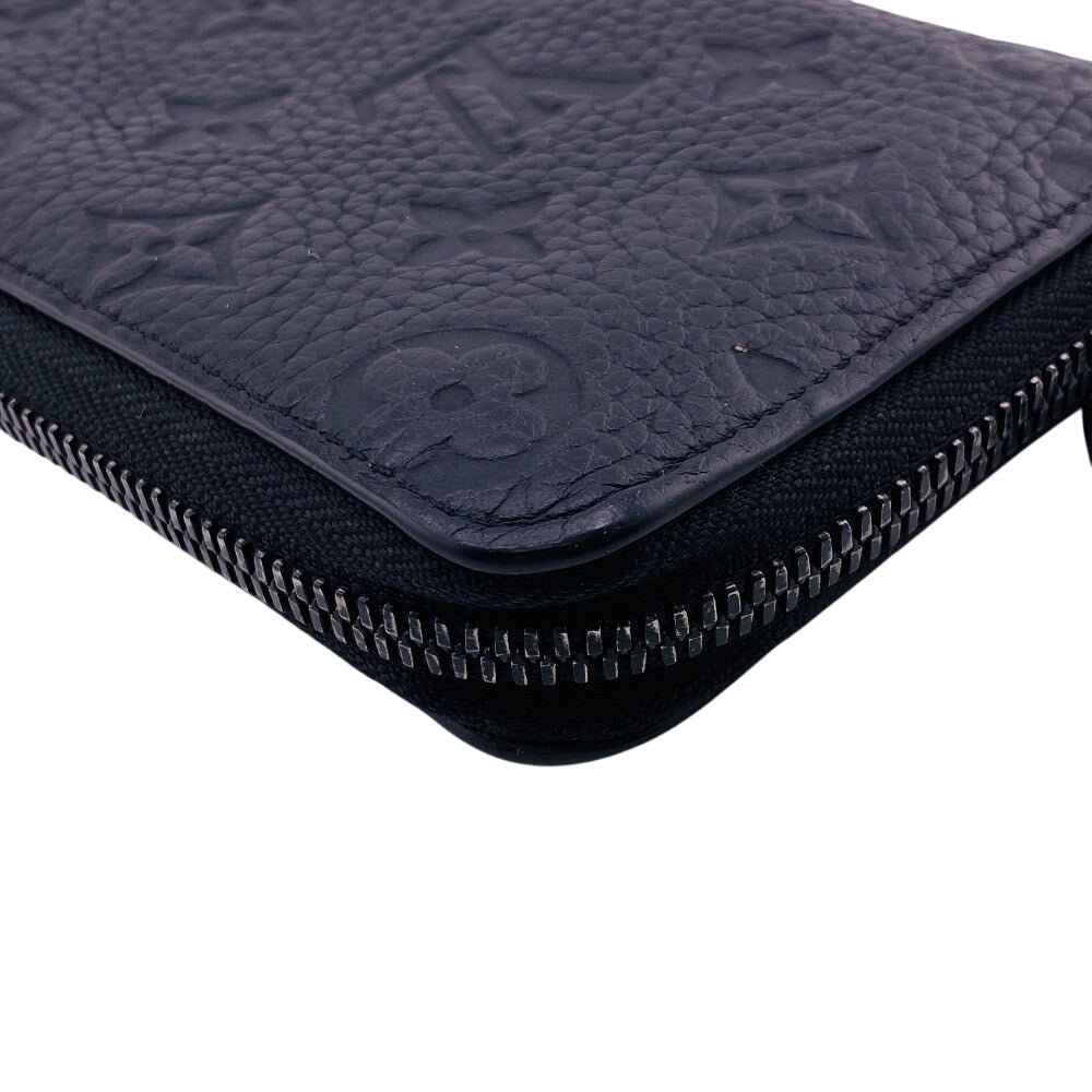 LOUIS VUITTON Long Wallet Purse M69047 leather black Zip Around Monogram Ann Platt Zippy Wallet Vertical mens Used Authentic