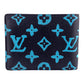 LOUIS VUITTON Bifold Wallet M82004 leather blue Compact Wallet Portefeuille Monogram slender mens Used Authentic