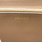 PRADA Long Wallet Purse 1ML506 leather beige Zip Around Safiano Ribbon Women Used Authentic