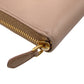 PRADA Long Wallet Purse 1ML506 leather beige Zip Around Safiano Ribbon Women Used Authentic