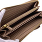 PRADA Long Wallet Purse 1ML506 leather beige Zip Around Safiano Ribbon Women Used Authentic