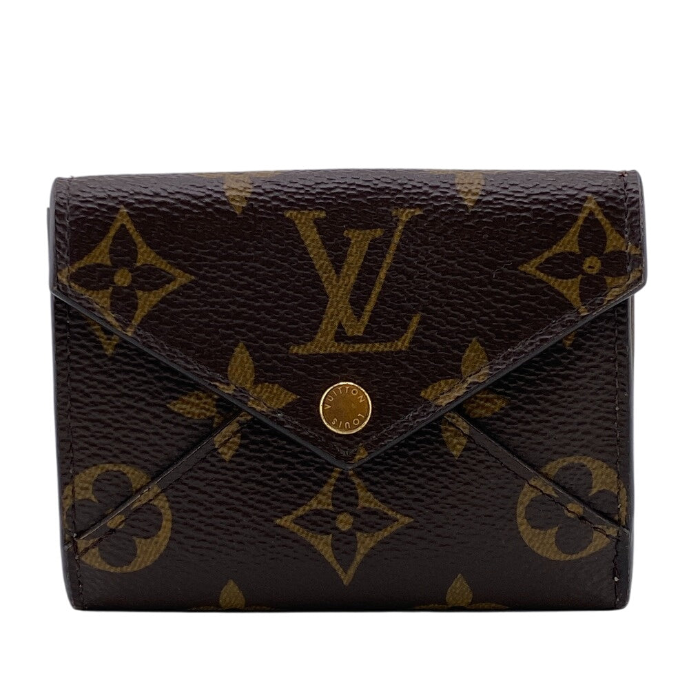 LOUIS VUITTON Tri-fold wallet M81667 leather Brown Portefeuille Monogram Celest Women Used Authentic