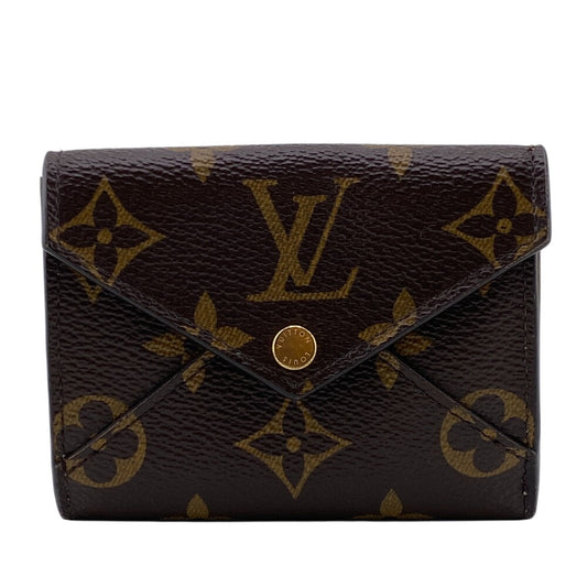 LOUIS VUITTON Tri-fold wallet M81667 leather Brown Portefeuille Monogram Celest Women Used Authentic