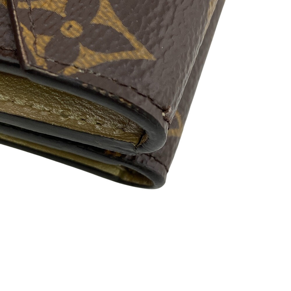 LOUIS VUITTON Tri-fold wallet M81667 leather Brown Portefeuille Monogram Celest Women Used Authentic