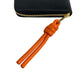 LOEWE Long Wallet Purse leather black Zip Around knot Women Used Authentic