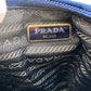 PRADA Pouch Nylon Navy Triangle Women Used Authentic