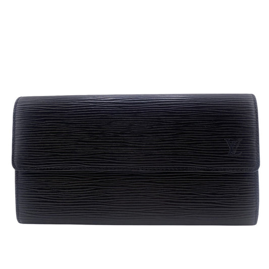 LOUIS VUITTON Long Wallet Purse Epi black Epi Portefeuille Sarah