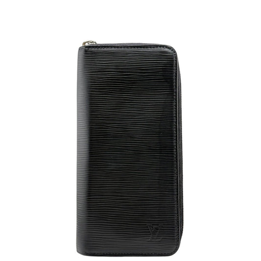 LOUIS VUITTON Long Wallet Purse M60965 Epi black Zippy wallet Epi Vertical mens Used Authentic