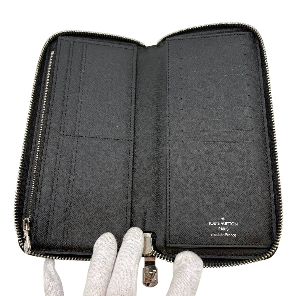 LOUIS VUITTON Long Wallet Purse M60965 Epi black Zippy wallet Epi Vertical mens Used Authentic
