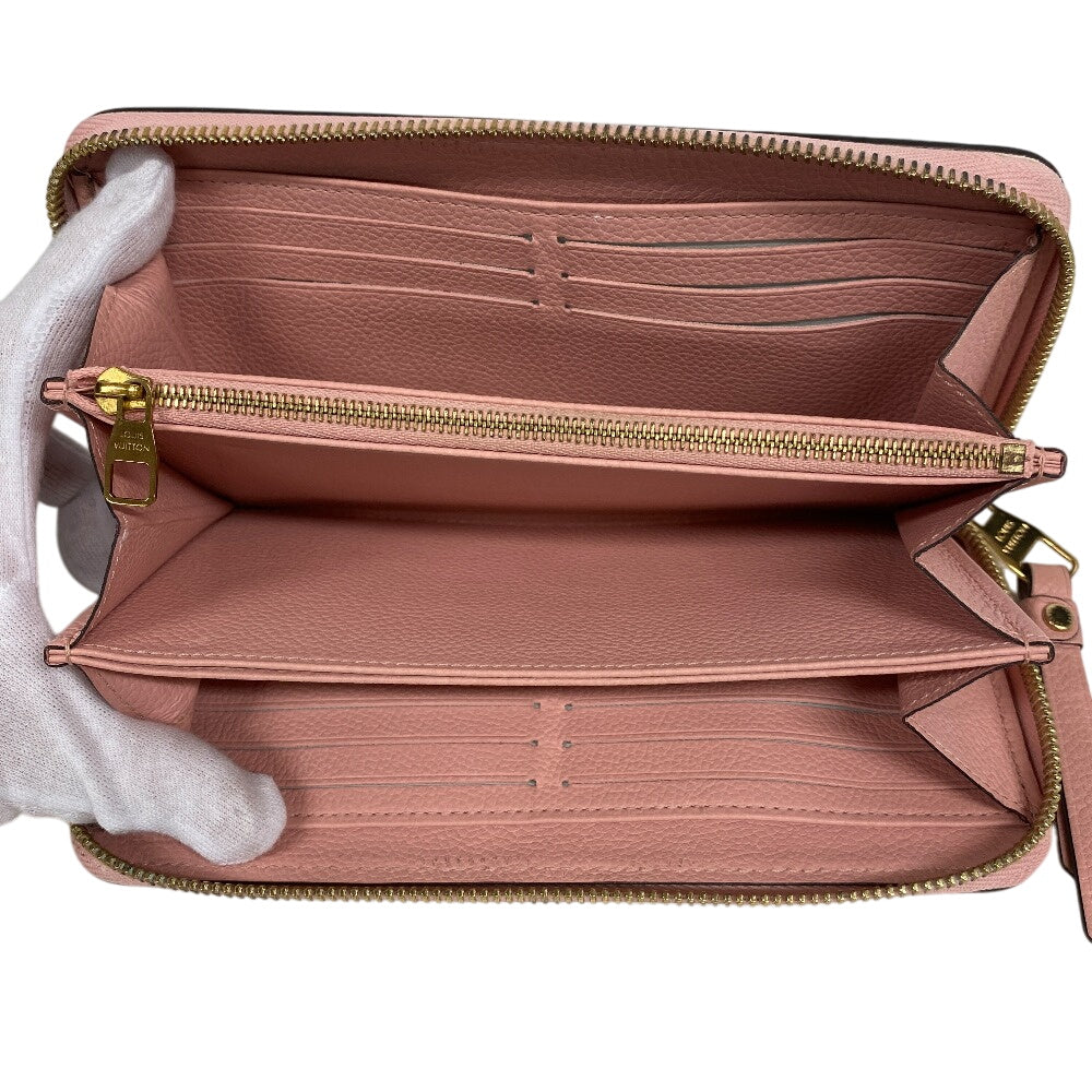 LOUIS VUITTON Long Wallet Purse M64090 Monogram Ann Platt pink Zip Around Monogram Unplant Zippy wallet Women Used Authentic