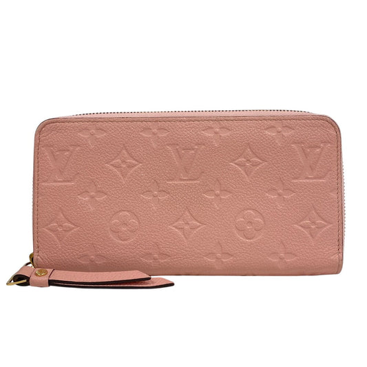 LOUIS VUITTON Long Wallet Purse M64090 Monogram Ann Platt pink Zip Around Monogram Unplant Zippy wallet Women Used Authentic