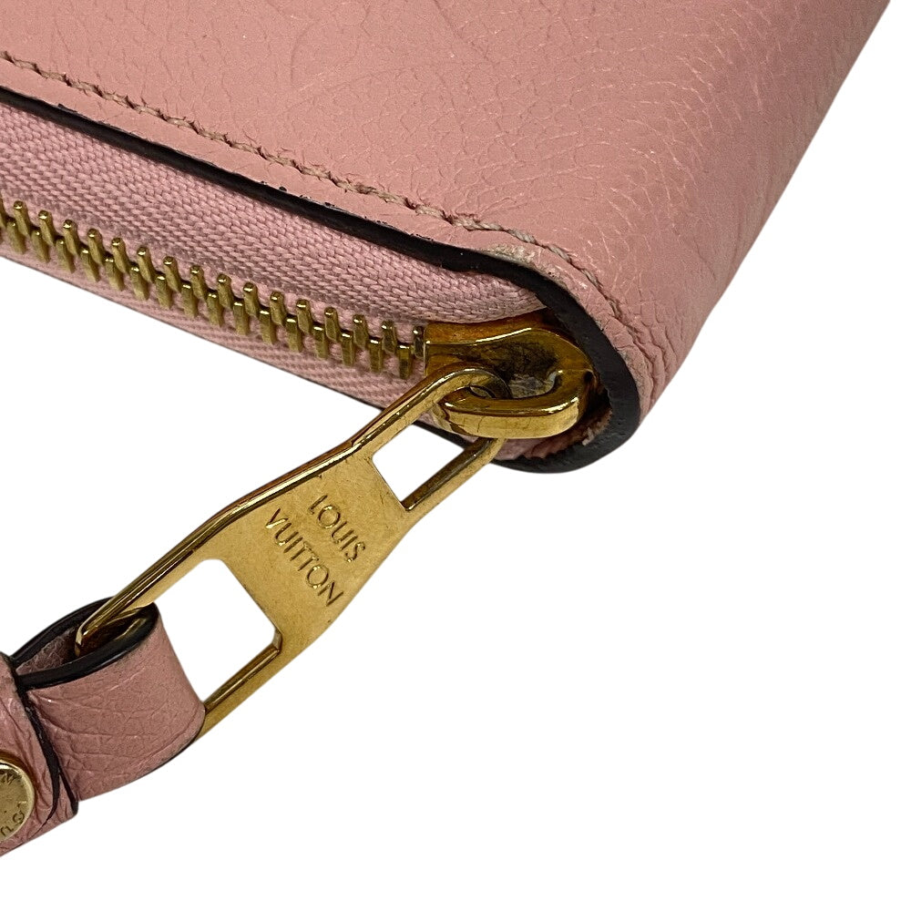 LOUIS VUITTON Long Wallet Purse M64090 Monogram Ann Platt pink Zip Around Monogram Unplant Zippy wallet Women Used Authentic
