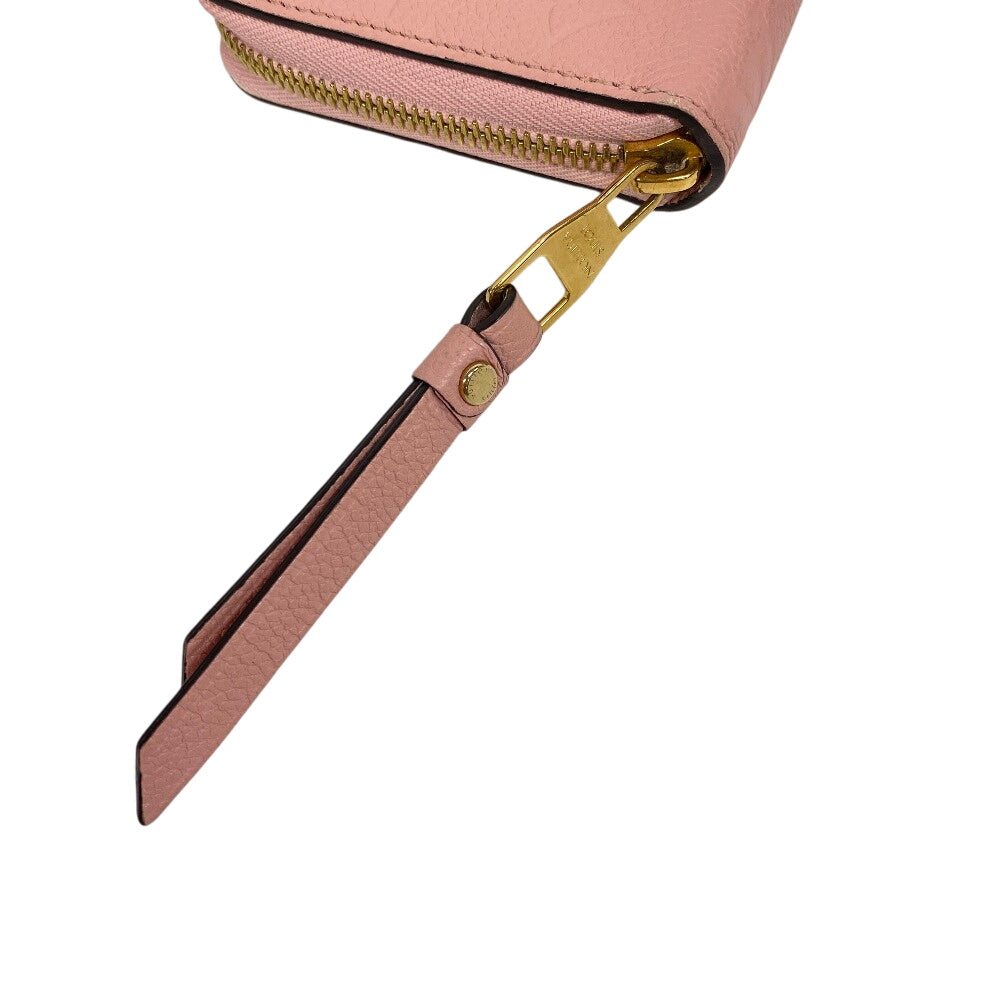 LOUIS VUITTON Long Wallet Purse M64090 Monogram Ann Platt pink Zip Around Monogram Unplant Zippy wallet Women Used Authentic