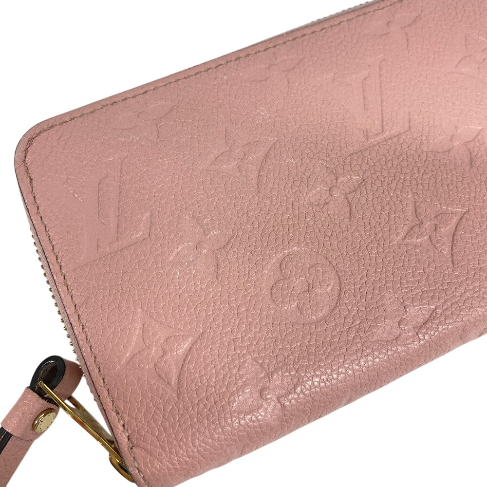 LOUIS VUITTON Long Wallet Purse M64090 Monogram Ann Platt pink Zip Around Monogram Unplant Zippy wallet Women Used Authentic