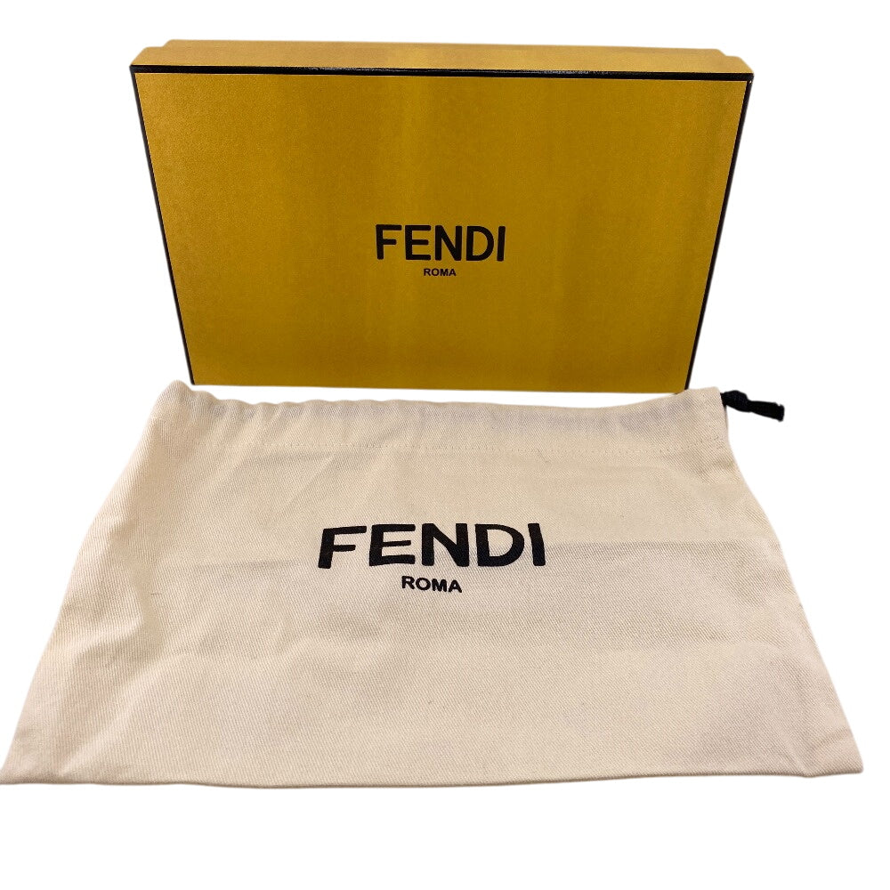 FENDI Long Wallet Purse 8M0299 leather black Zip Around Plexiglass studs Women(Unisex) Used Authentic