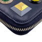 FENDI Long Wallet Purse 8M0299 leather black Zip Around Plexiglass studs Women(Unisex) Used Authentic