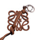 LOEWE charm Calfskin Brown anagram Women Used Authentic