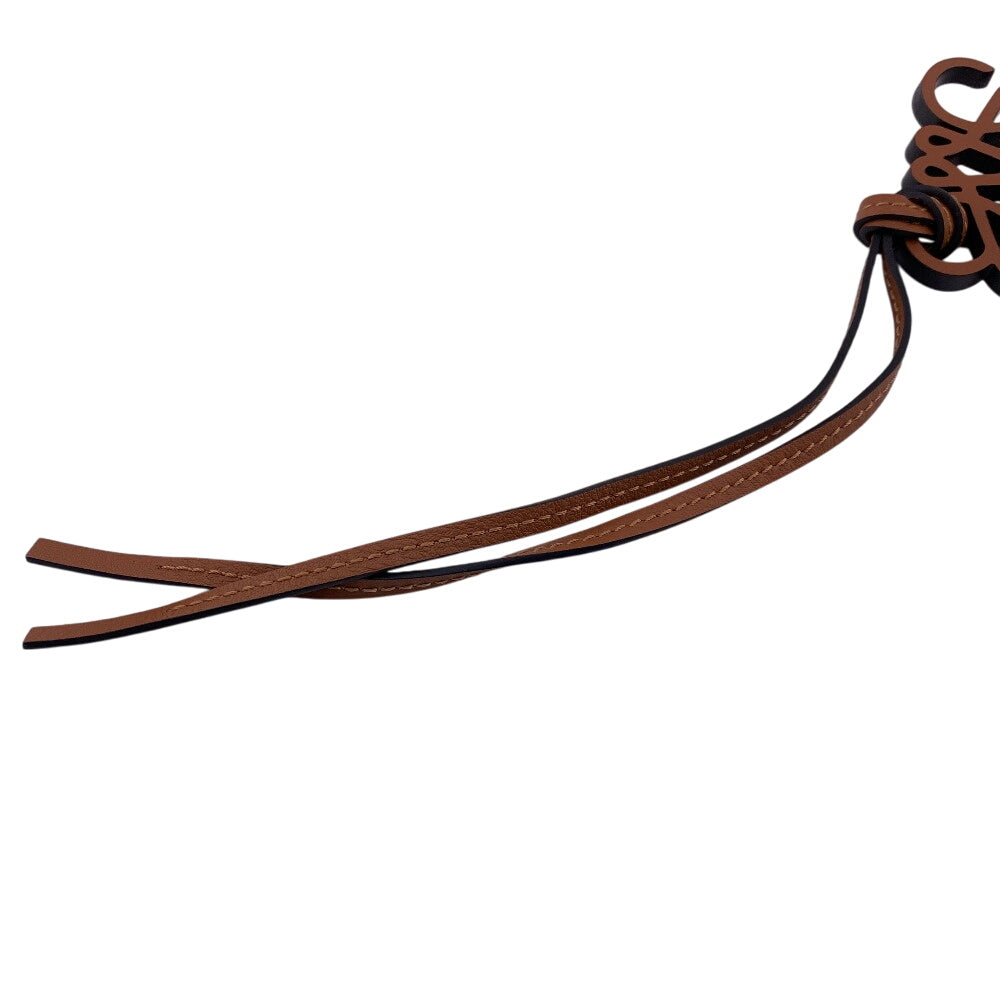 LOEWE charm Calfskin Brown anagram Women Used Authentic