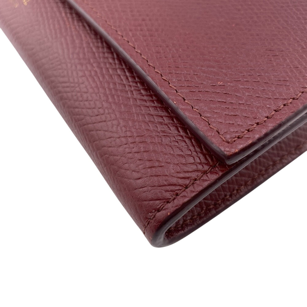CELINE Long Wallet Purse 10B563 leather Bordeaux BEL LARGE FLAP WALLET Women Used Authentic