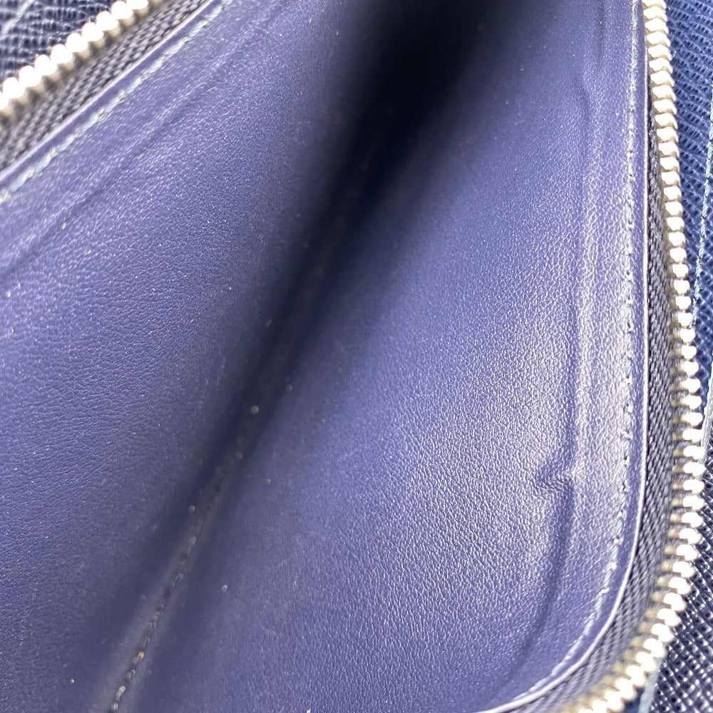 LOUIS VUITTON Long Wallet Purse M62644 leather Navy Zip Around Epi Zippy Organizer mens Used Authentic