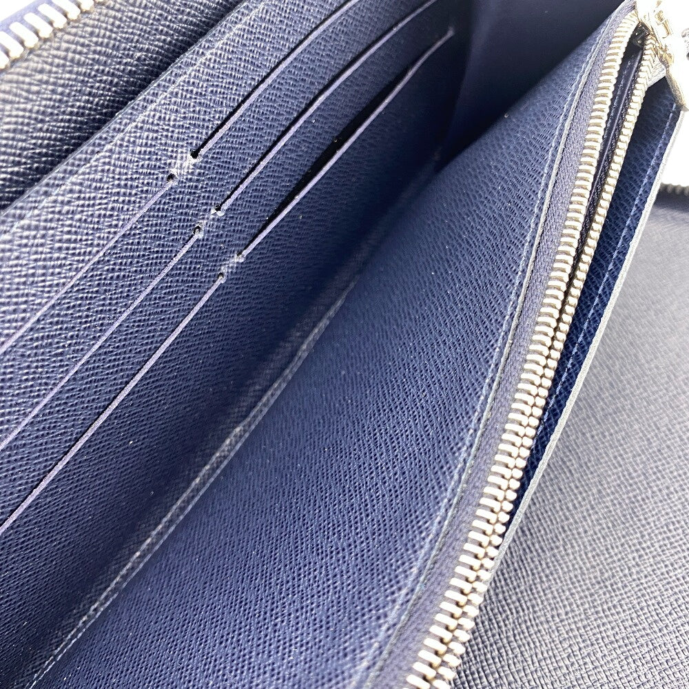 LOUIS VUITTON Long Wallet Purse M62644 leather Navy Zip Around Epi Zippy Organizer mens Used Authentic