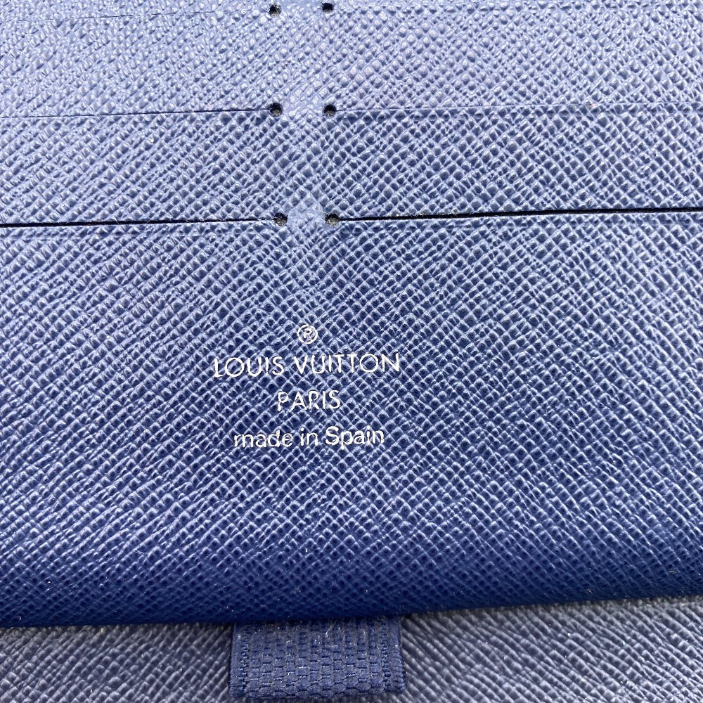 LOUIS VUITTON Long Wallet Purse M62644 leather Navy Zip Around Epi Zippy Organizer mens Used Authentic