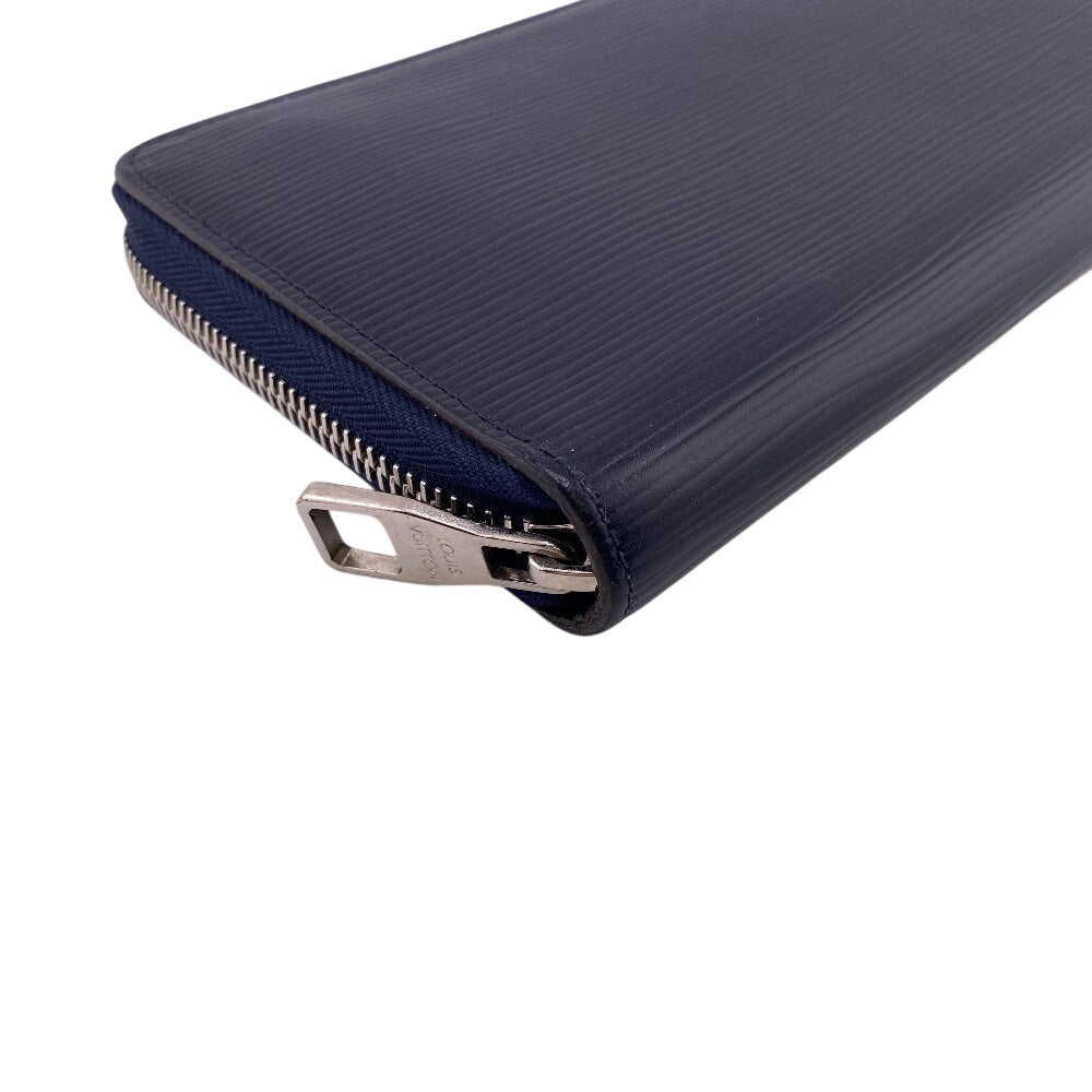 LOUIS VUITTON Long Wallet Purse M62644 leather Navy Zip Around Epi Zippy Organizer mens Used Authentic