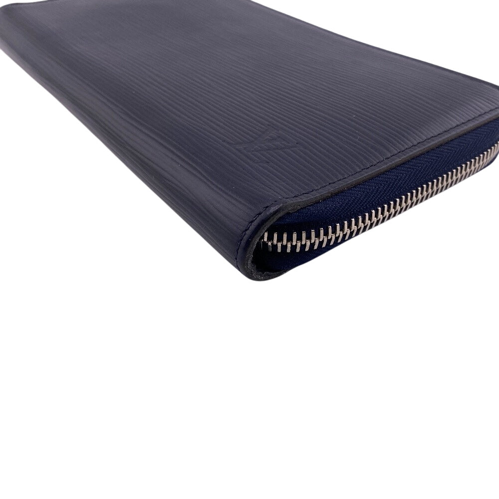 LOUIS VUITTON Long Wallet Purse M62644 leather Navy Zip Around Epi Zippy Organizer mens Used Authentic