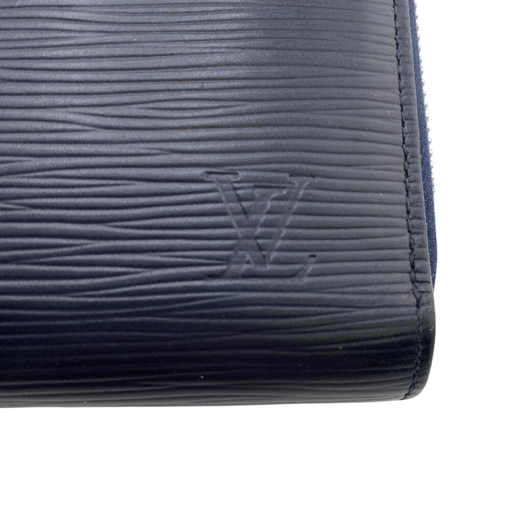 LOUIS VUITTON Long Wallet Purse M62644 leather Navy Zip Around Epi Zippy Organizer mens Used Authentic