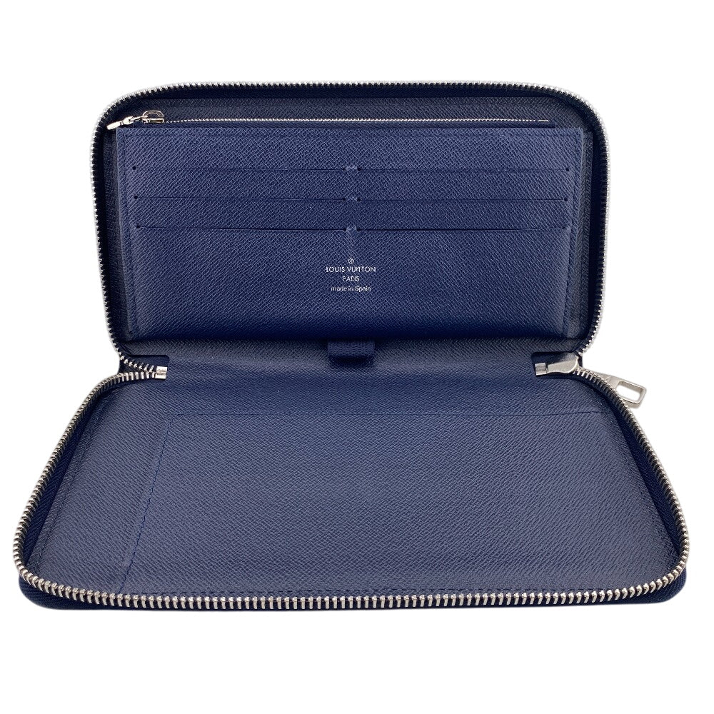 LOUIS VUITTON Long Wallet Purse M62644 leather Navy Zip Around Epi Zippy Organizer mens Used Authentic