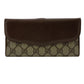 GUCCI Long Wallet Purse 64 PVC, Leather Brown Sherry
