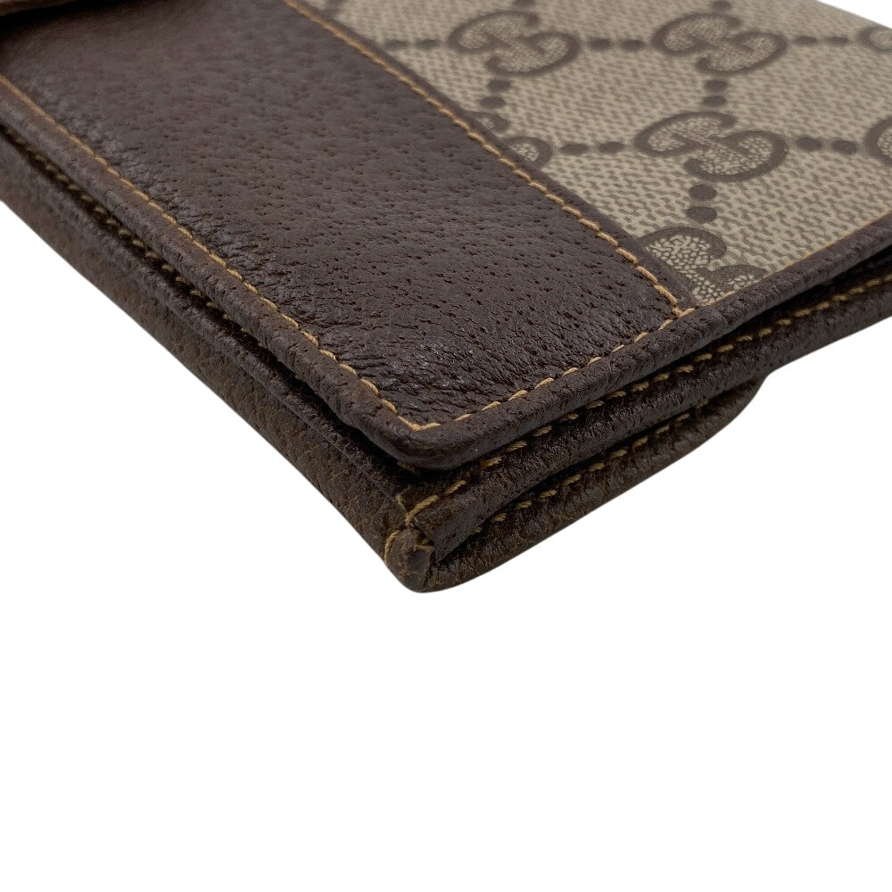 GUCCI Long Wallet Purse 64 PVC, Leather Brown Sherry