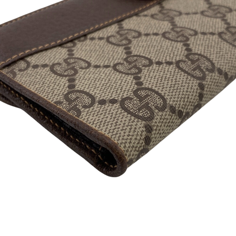 GUCCI Long Wallet Purse 64 PVC, Leather Brown Sherry