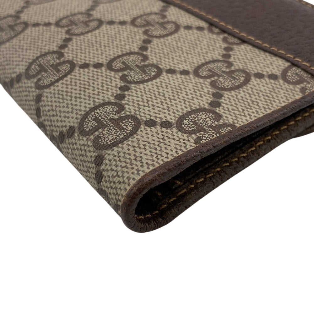 GUCCI Long Wallet Purse 64 PVC, Leather Brown Sherry