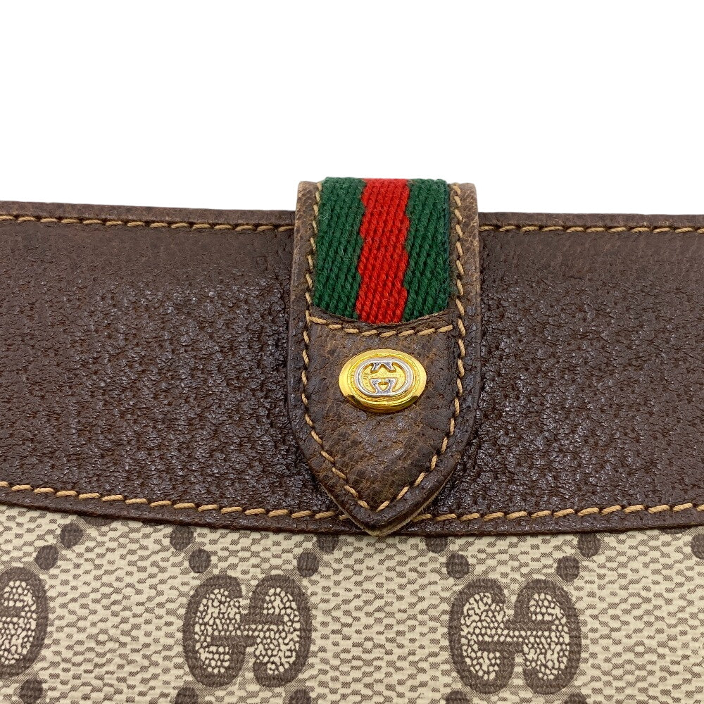 GUCCI Long Wallet Purse 64 PVC, Leather Brown Sherry