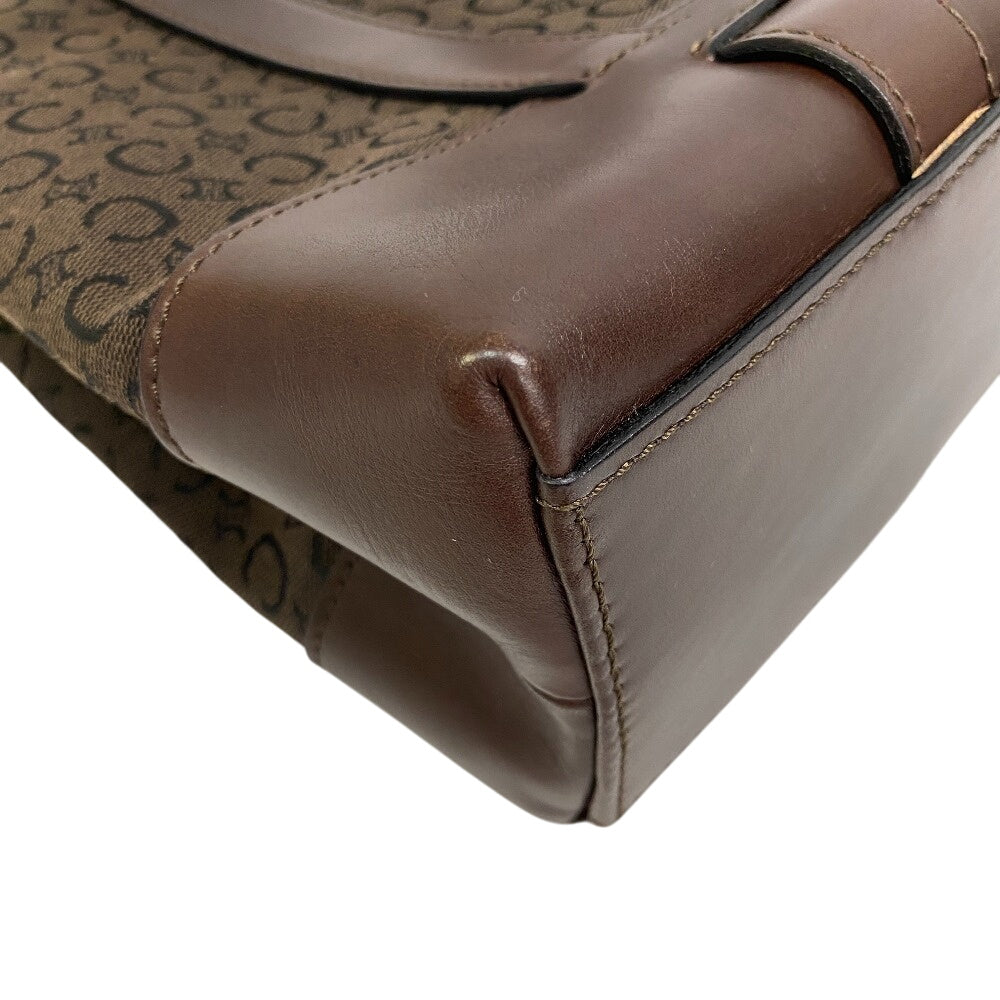 CELINE Handbag Leather, Canvas Brown canvas Sulky