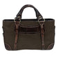 CELINE Handbag Leather, Canvas Brown Croco embossed Boogie bag Women Used Authentic