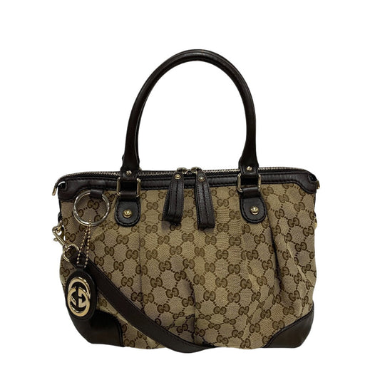 GUCCI Handbag 247902 canvas Brown Tote Bag GG canvas mens Used Authentic
