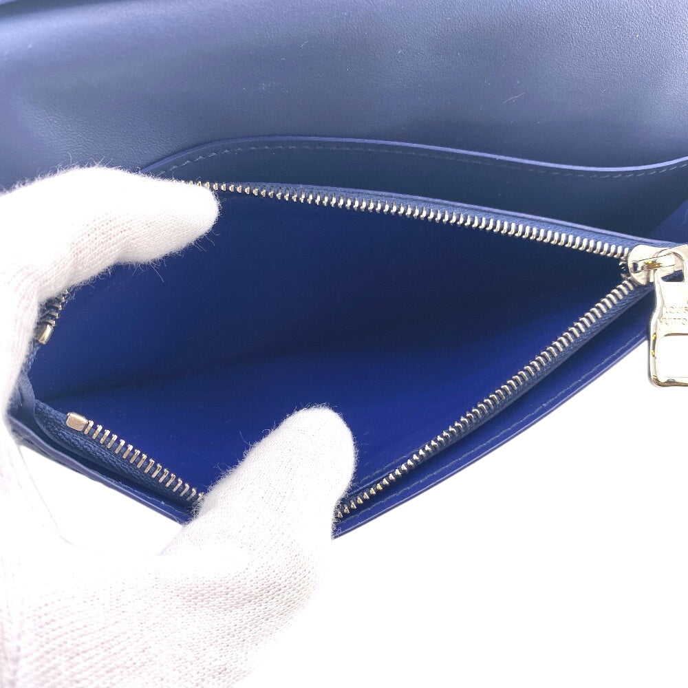 LOUIS VUITTON Long Wallet Purse M80465 leather Navy Monogram Watercolor Portefeuille Brassa Women Used Authentic