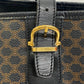 CELINE Tote Bag leather black bucket handbag Macadam Women Used Authentic