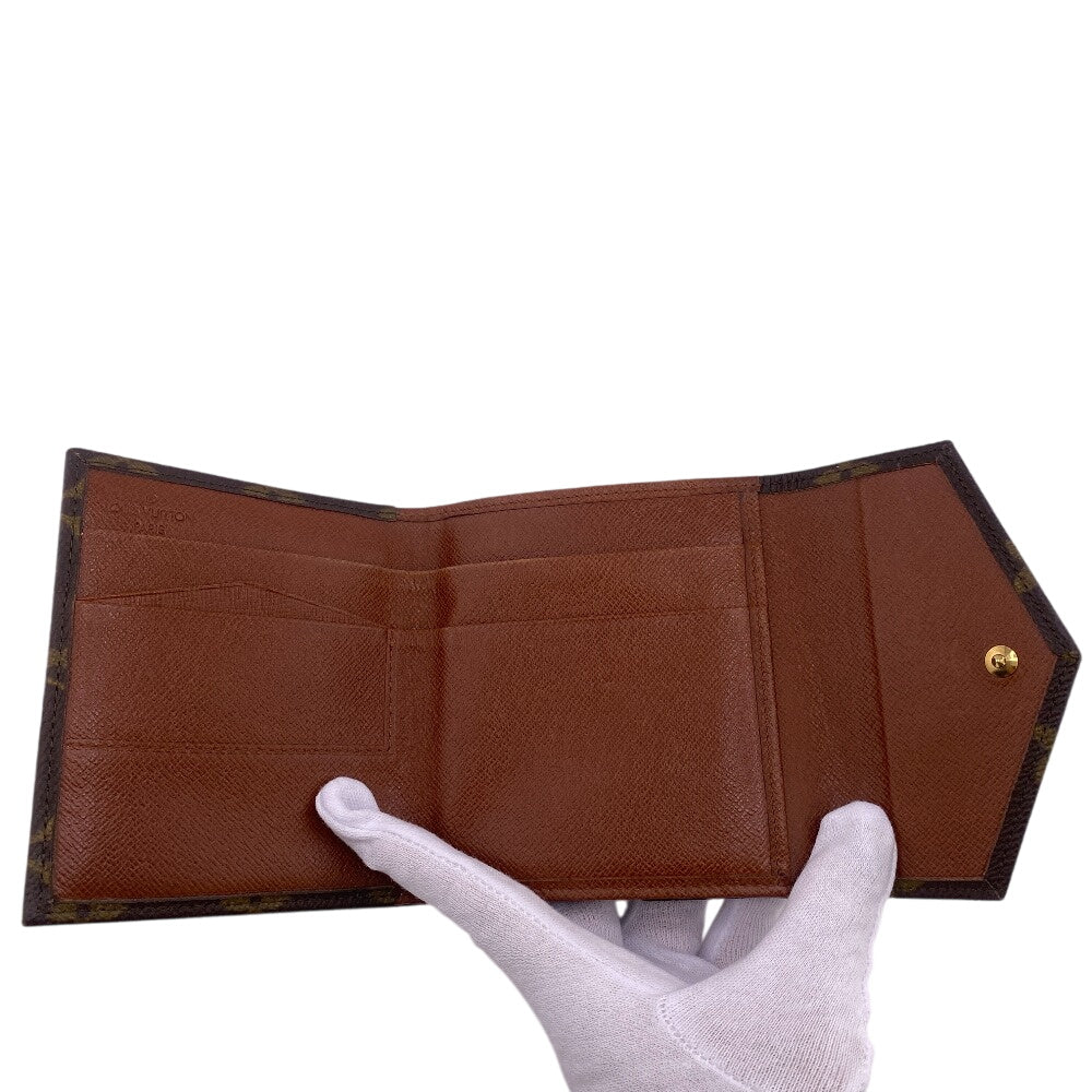 LOUIS VUITTON Tri-fold wallet M61660 Monogram canvas, leather Brown vintage Monogram Portonebier Women(Unisex) Used Authentic
