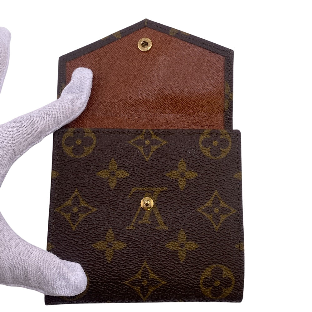 LOUIS VUITTON Tri-fold wallet M61660 Monogram canvas, leather Brown vintage Monogram Portonebier Women(Unisex) Used Authentic