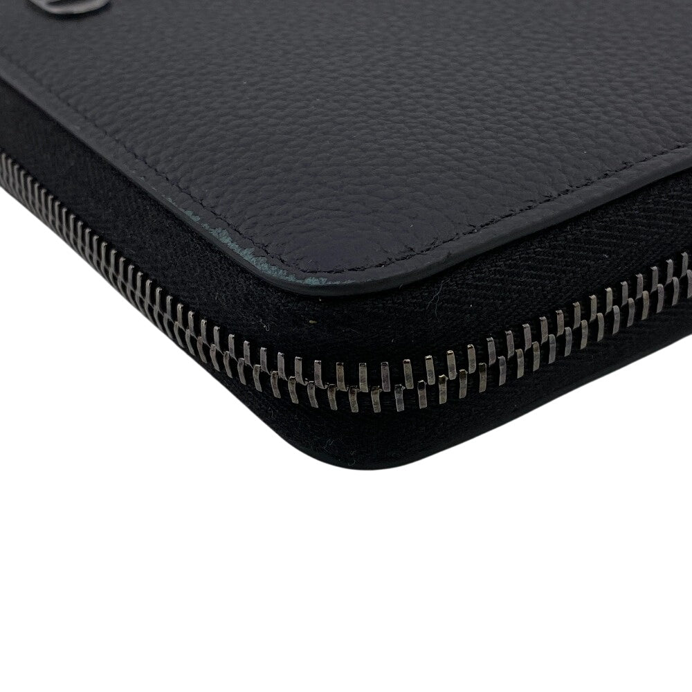 Dior Long Wallet Purse leather black CD logo