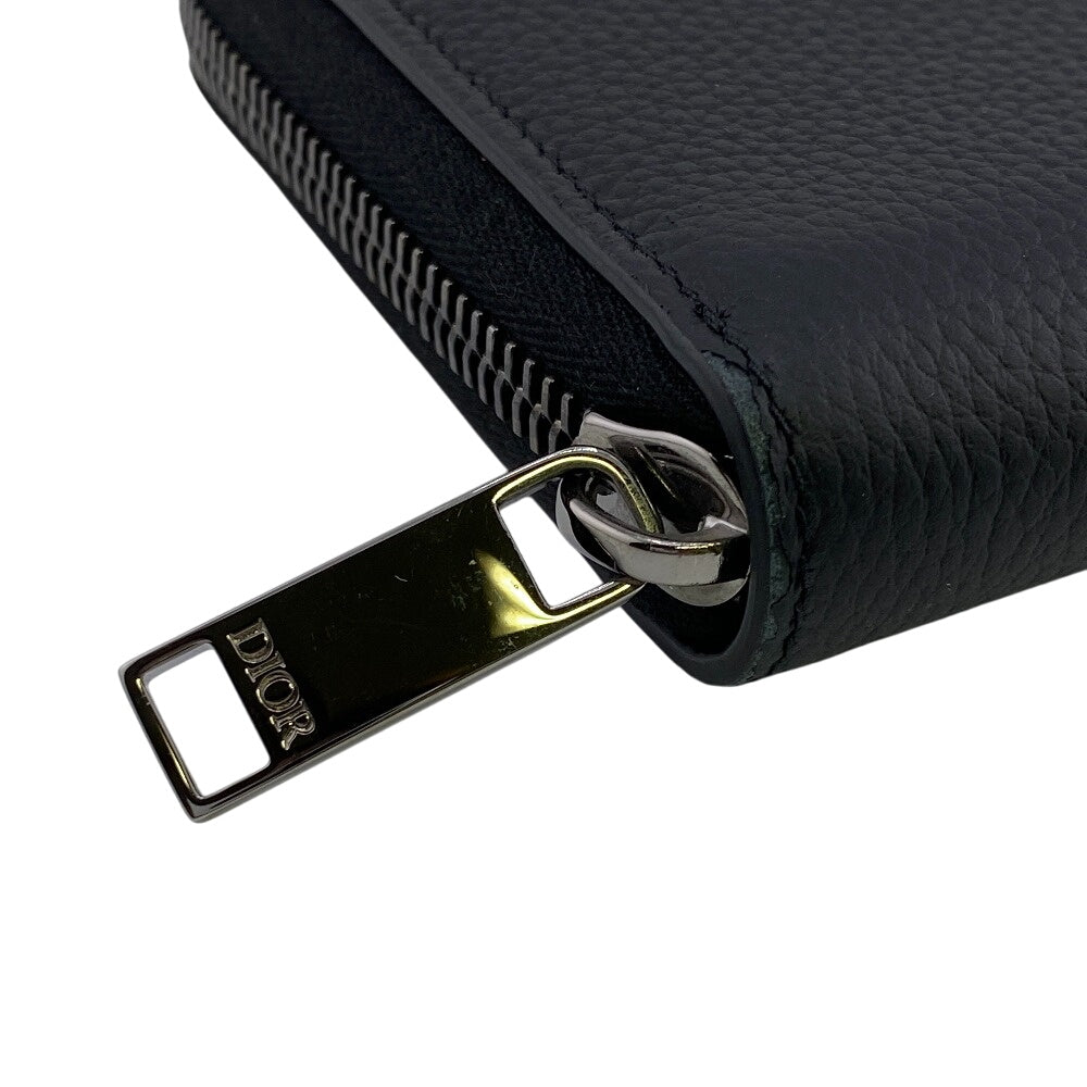 Dior Long Wallet Purse leather black CD logo